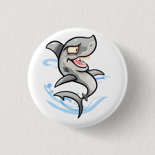 Badge Rond 2,50 Cm Requin caricature cool (Devant)