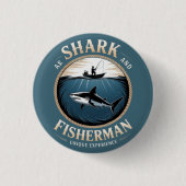 Badge Rond 2,50 Cm Requin et Pêcheur (Devant)