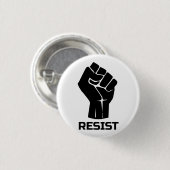 Badge Rond 2,50 Cm Résiste avec poing - en noir (Devant & derrière)