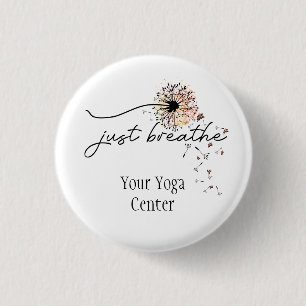 Badge Rond 2,50 Cm Respirer simplement Papillon de pissenlit Inspirat