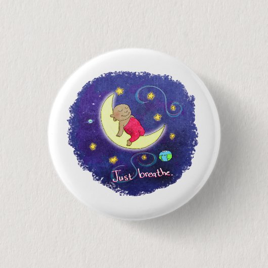 Badge Rond 2,50 Cm Respirez juste (Devant)