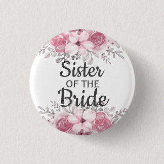 Badge Rond 2,50 Cm Ressort Floral soeur du Bouton de la mariée