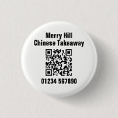 Badge Rond 2,50 Cm Restaurant Takeaway Menu en ligne QR Code (Devant)