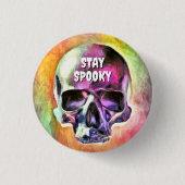 Badge Rond 2,50 Cm Reste Éffrayant. Bouton (Devant)