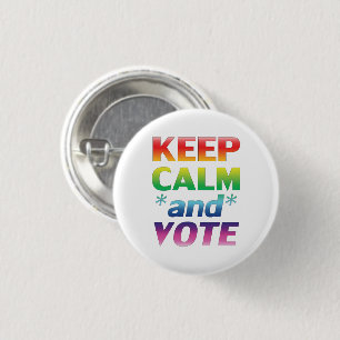Badge Rond 2,50 Cm "restez calme et votez" Pride rainbow lgbtq