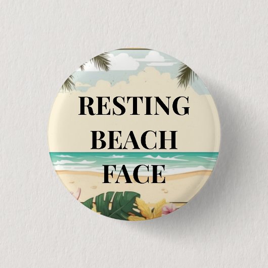 Badge Rond 2,50 Cm resting beach face (Devant)