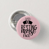 Badge Rond 2,50 Cm Resting Nurse Face (Devant & derrière)