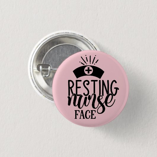 Badge Rond 2,50 Cm Resting Nurse Face (Devant & derrière)