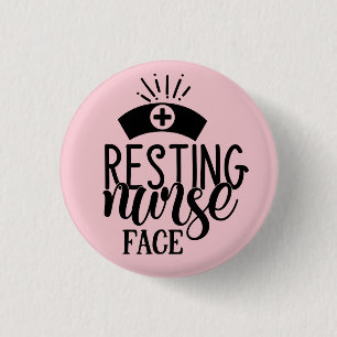 Badge Rond 2,50 Cm Resting Nurse Face