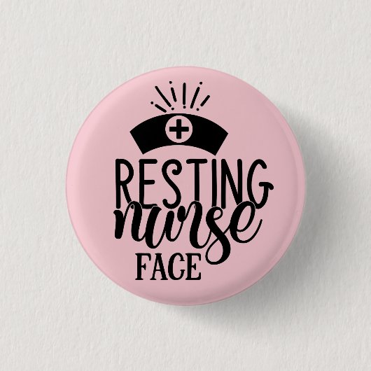 Badge Rond 2,50 Cm Resting Nurse Face (Devant)