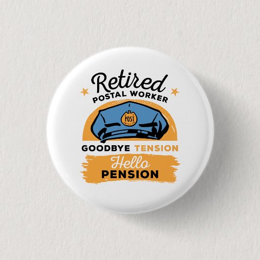 Badge Rond 2,50 Cm Retired Postal Worker Mailman Retirement (Devant)