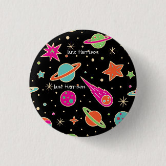 Badge Rond 2,50 Cm Retour À L'École Space Rocket Nom du Motif