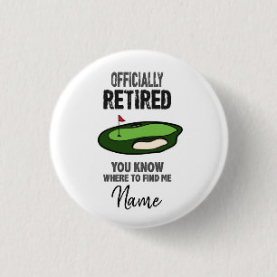 Badge Rond 2,50 Cm Retraite de golf avec drapeau au golfeur de terrai