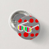 Badge Rond 2,50 Cm Rétro bouton de lunettes de soleil (Devant & derrière)