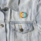 Badge Rond 2,50 Cm Rétro Bright Été Monogramme (En situation)