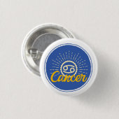 Badge Rond 2,50 Cm Rétro Cancer Zodiac Sign (Devant & derrière)
