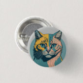 Badge Rond 2,50 Cm retro cat 5 (Devant & derrière)