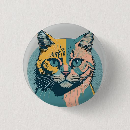 Badge Rond 2,50 Cm retro cat 5 (Devant)