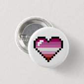 Badge Rond 2,50 Cm Rétro coeur à 8 bits lesbien de fierté (Devant & derrière)