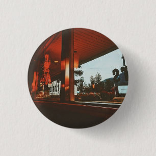 Badge Rond 2,50 Cm Retro Diner dans le Pacifique Nord-Ouest
