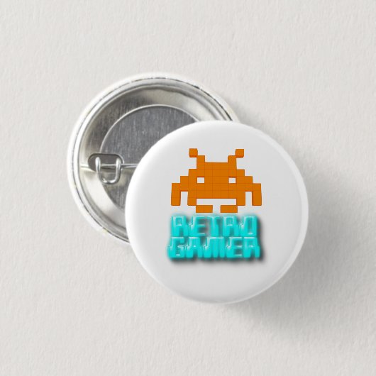 Badge Rond 2,50 Cm Retro Gamer (Devant & derrière)