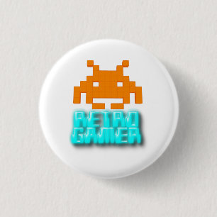 Badge Rond 2,50 Cm Retro Gamer