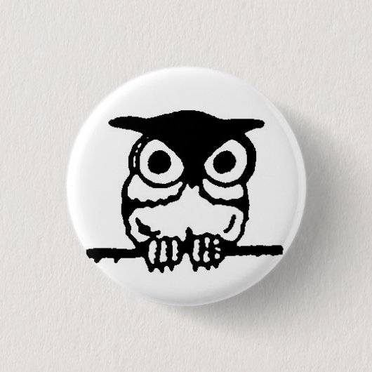 Badge Rond 2,50 Cm rétro hibou (Devant)