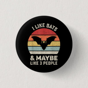 Badge Rond 2,50 Cm Retro I Like Bats Chemise Animal Bateau Lover Cade