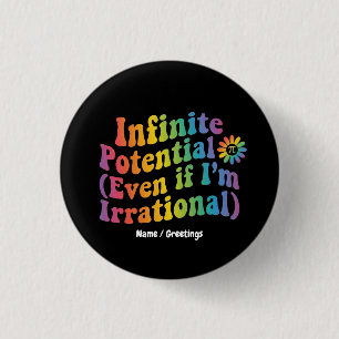 Badge Rond 2,50 Cm Rétro Potentiel Infini Irrationnel Jour de Pi Math