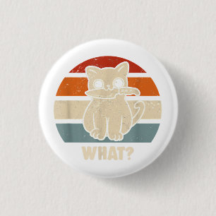 Badge Rond 2,50 Cm Rétro Quel Chat Couteau Miaou Kitty Drôles de Chat