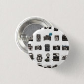 Badge Rond 2,50 Cm Rétro règle d'appareils-photo (Devant & derrière)