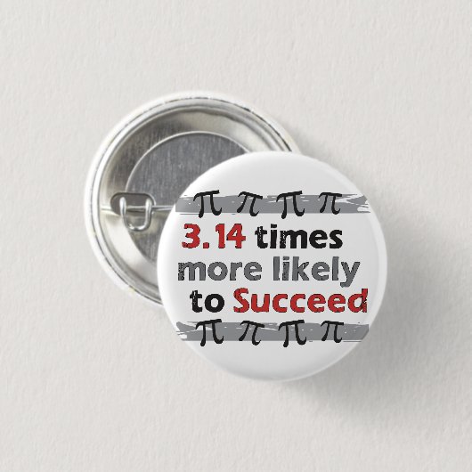 Badge Rond 2,50 Cm Réussite Pi (Devant & derrière)