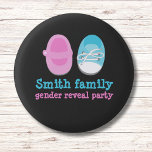 Badge Rond 2,50 Cm révélation de genre personnalisée, bouton de révél<br><div class="desc">révélation de genre personnalisée,  révélation de genre,  bleu ou rose,  fille ou garçon,  baby shower</div>