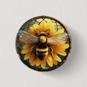 Badge Rond 2,50 Cm "Rêves effervescents : Dreamcatcher d'abeilles de  (Devant)