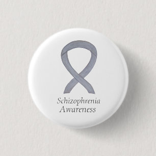 Badge Rond 2,50 Cm Ribbon de sensibilisation à la schizophrénie Ép