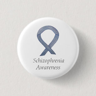 Badge Rond 2,50 Cm Ribbon de sensibilisation à la schizophrénie Éping