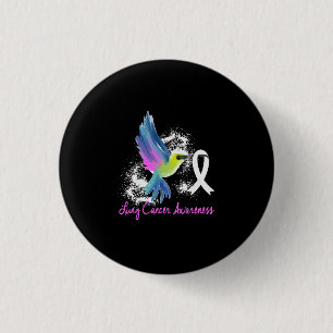 Badge Rond 2,50 Cm Ribbon perle de sensibilisation au cancer du poumo