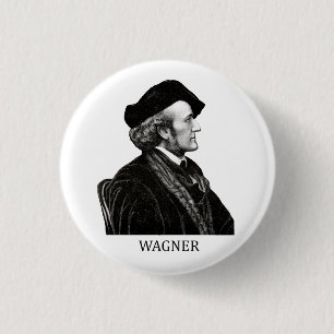 Badge Rond 2,50 Cm Richard Wagner, noir