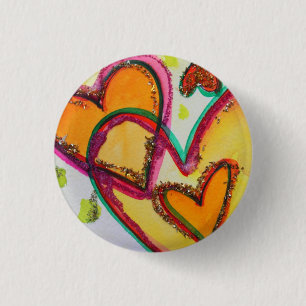 Badge Rond 2,50 Cm Rire Coeurs Connecter des boutons d'art ou des bro