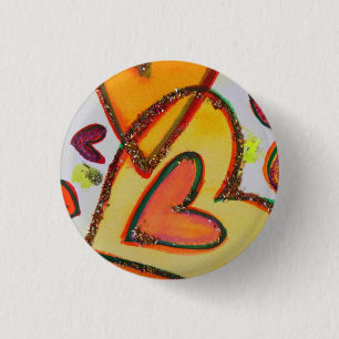 Badge Rond 2,50 Cm Rire Coeurs Traverser des boutons d'art ou des bro