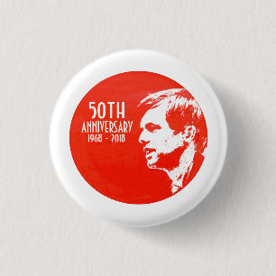 Badge Rond 2,50 Cm Robert F. Kennedy : 50e anniversaire