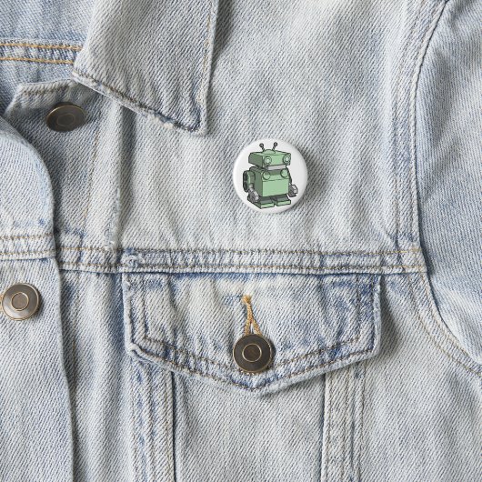 Badge Rond 2,50 Cm Robot (En situation)