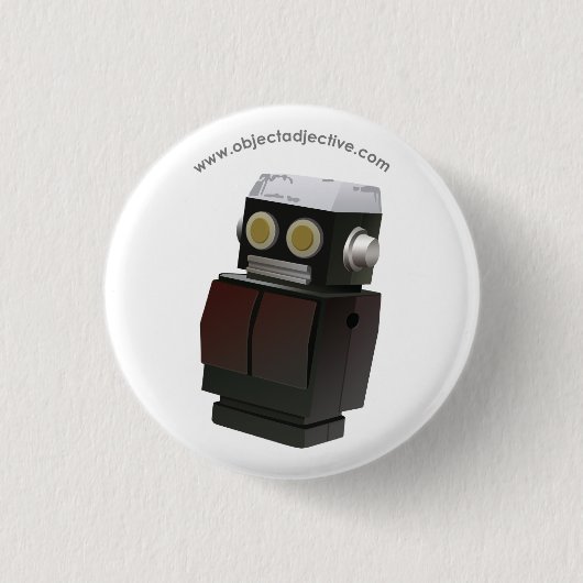 Badge Rond 2,50 Cm Robot d'adjectif d'objet (Devant)