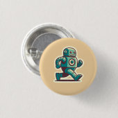 Badge Rond 2,50 Cm Robot Runner (Devant & derrière)