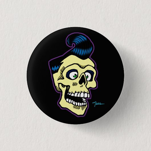 Badge Rond 2,50 Cm Rockabilly 00 de Ness (Devant)