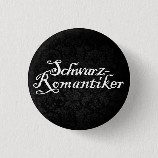Badge Rond 2,50 Cm Romantique noir (Devant)