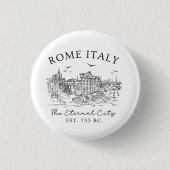Badge Rond 2,50 Cm Rome Italie Vintage (Devant)