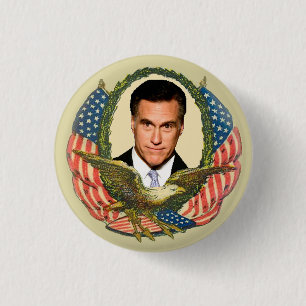 Badge Rond 2,50 Cm Romney Ryan rétro