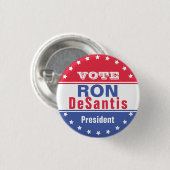 Badge Rond 2,50 Cm Ron DeSantis Modèle des élections (Devant & derrière)