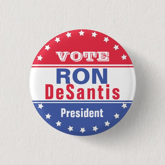 Badge Rond 2,50 Cm Ron DeSantis Modèle des élections (Devant)